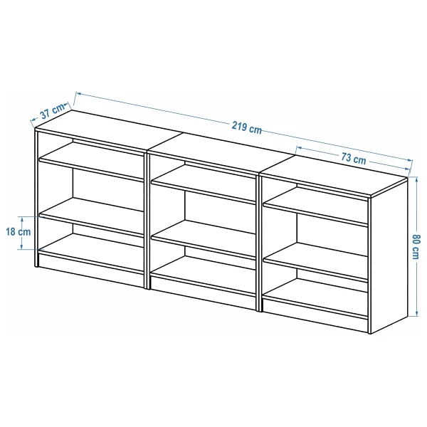 Dekorex Kns-304-K-Beyaz 6 Kapaklı Camlı Konsol - Görsel 7
