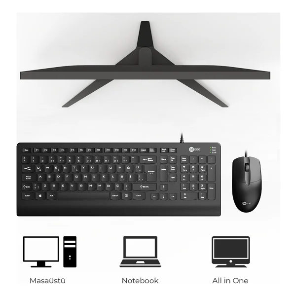 Lenovo Lecoo Cm103 Kablolu Klavye Mouse Seti - Görsel 5