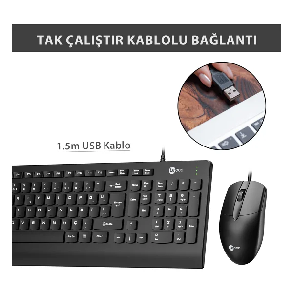 Lenovo Lecoo Cm103 Kablolu Klavye Mouse Seti - Görsel 7