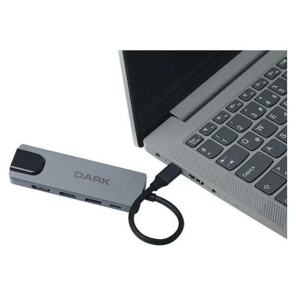 Dark 5'i 1 Arada USB 3.1 Type-C To Ethernet / Hdmı / USB 3.0 - USB 2.0 / USB-C Pd 65w MacBook Pro/Air & Notebook/Ultrabook İçin Port Çoklayıcı Hub - Görsel 5
