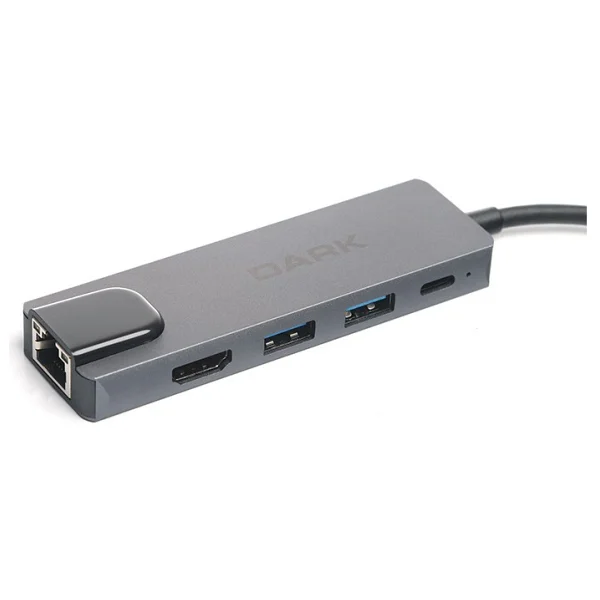 Dark 5'i 1 Arada USB 3.1 Type-C To Ethernet / Hdmı / USB 3.0 - USB 2.0 / USB-C Pd 65w MacBook Pro/Air & Notebook/Ultrabook İçin Port Çoklayıcı Hub - Görsel 6