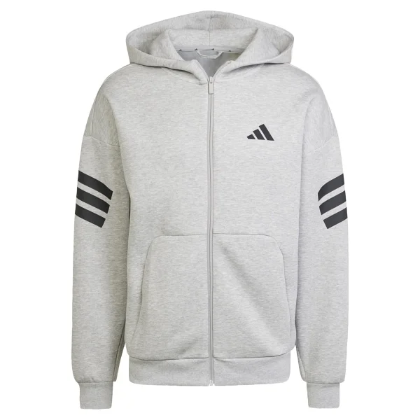Adidas Future Icons 3-Stripes Full-Zip Jd4828 Gri Erkek Eşofman Üstü - Görsel 3