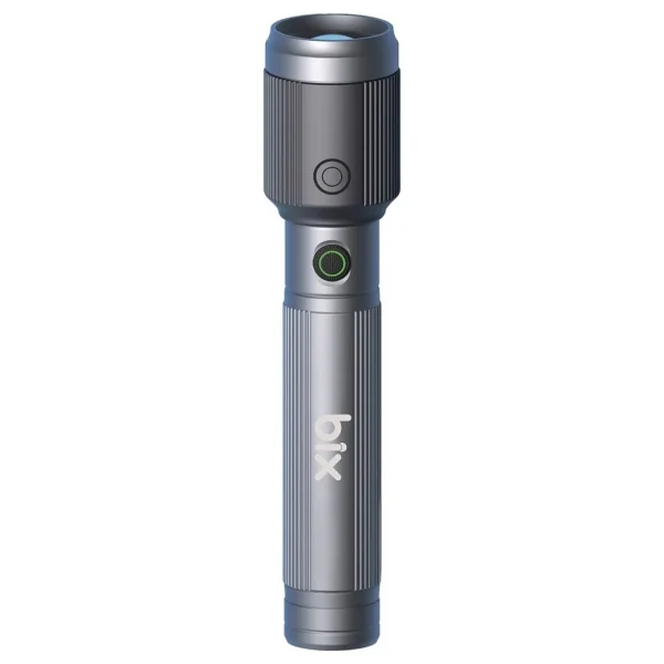 Bix Flashlight Bx2141fl 10w LED, Max. 650 Lümen Parlaklık Ve 300 Metreye Kadar Menzilli, Şarj Edilebilir Çok Modlu Kompakt El Feneri - Gri - Görsel 6