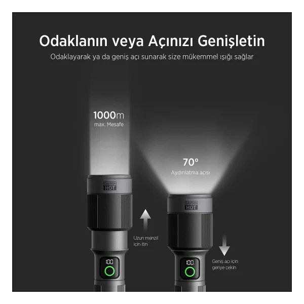 Bix Bx5102fl 3000 Lümen LED Şarjlı El Feneri - Görsel 4