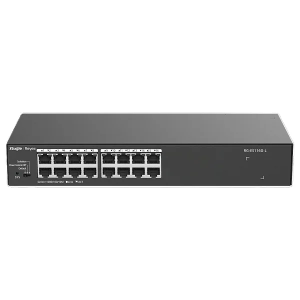 Ruijie Reyee RG-ES116G-L 16 Port 10/100/1000 Yonetilemez Rack Mount Switch Metal Kasa - Görsel 7