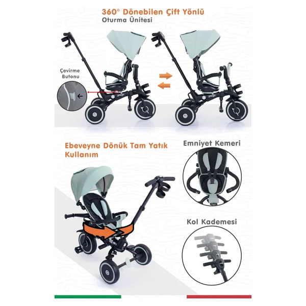 Prego Happy Dino Plus Katlanabilir Bebek Bisikleti - Görsel 2
