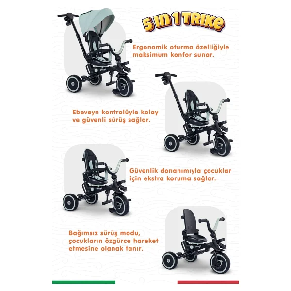 Prego Happy Dino Plus Katlanabilir Bebek Bisikleti - Görsel 6