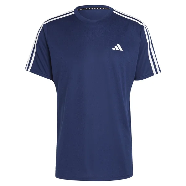 Adidas Train Essentials 3-Stripes Training IB8152 Mavi Kısa Kollu Bisiklet Yaka Erkek Spor Tişört - Görsel 3