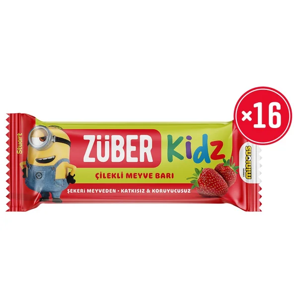 Züber Kidz Meyve Bar Çilekli 25g X 16 Adet - 25 Gr - Görsel 3