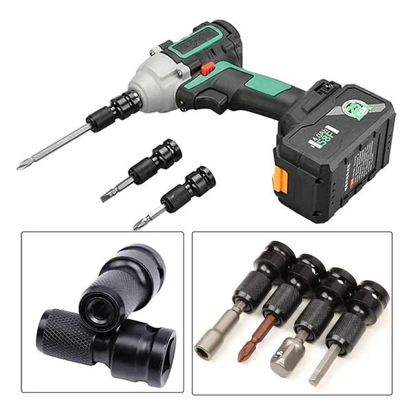 Depolife Torklu Somun Sıkma Bijon Sökme Darbeli Matkap İçin Bits Adaptörü 4lü Set Yaylı Ağır Hizmet Mandreni - Görsel 4