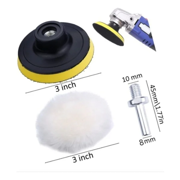 Depolife Oto Araç Kaporta Boya 115 Mm Cırt Taban Pasta Cila Bone Polisaj Seti Matkap Uyumlu Zımpara - Görsel 2