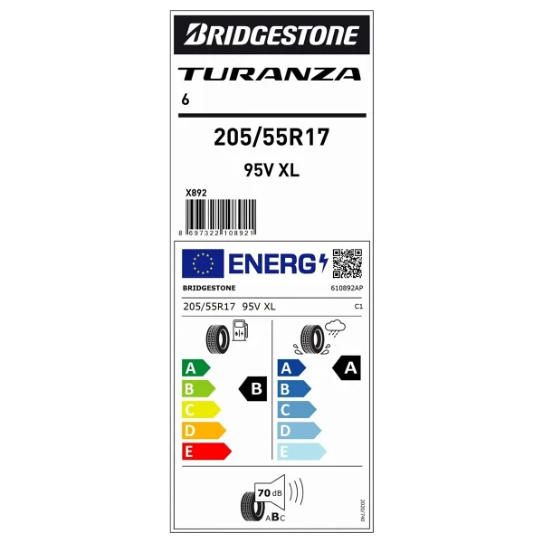 Bridgestone Turanza 6 205/55 R17 95v XL Yaz Lastiği - 2026 - Görsel 5