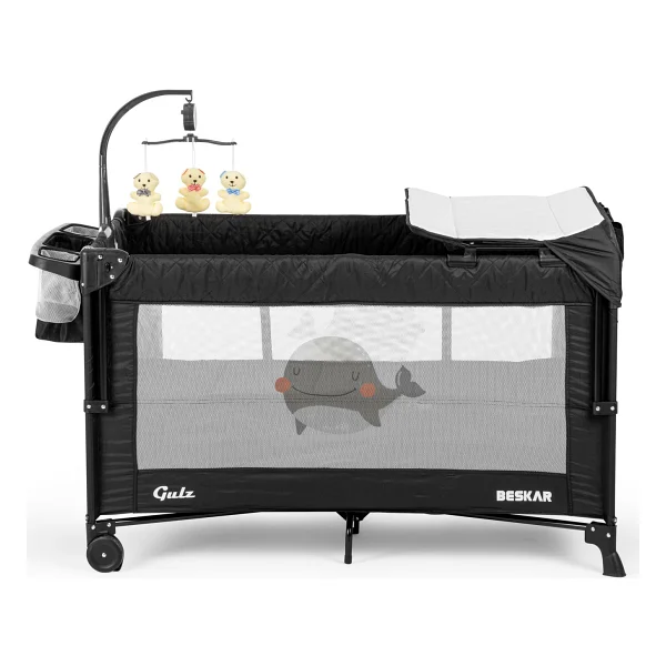 Gulz Beskar Anne Yanı Sallanır Alt Açmalı Oyun Parkı 70X120 cm + YATAK - Görsel 7