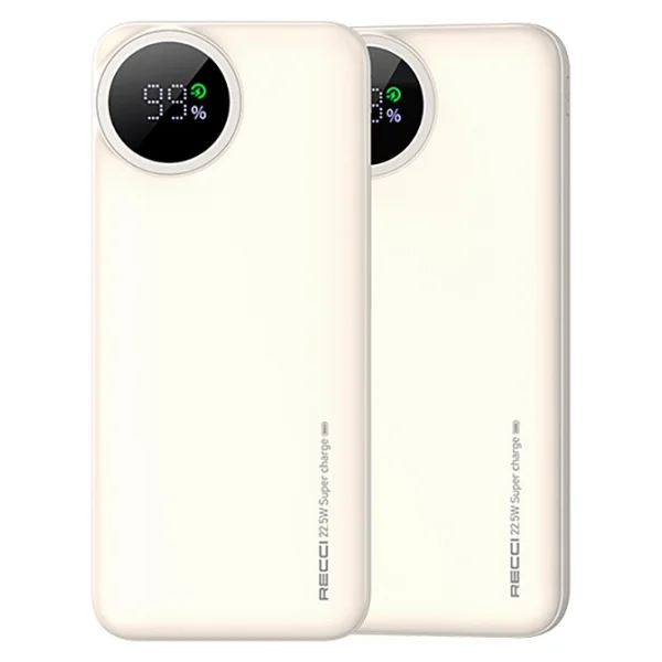 Recci RPB-P48 Krem 10000 mAh Hızlı Şarj powerbank - Görsel 3