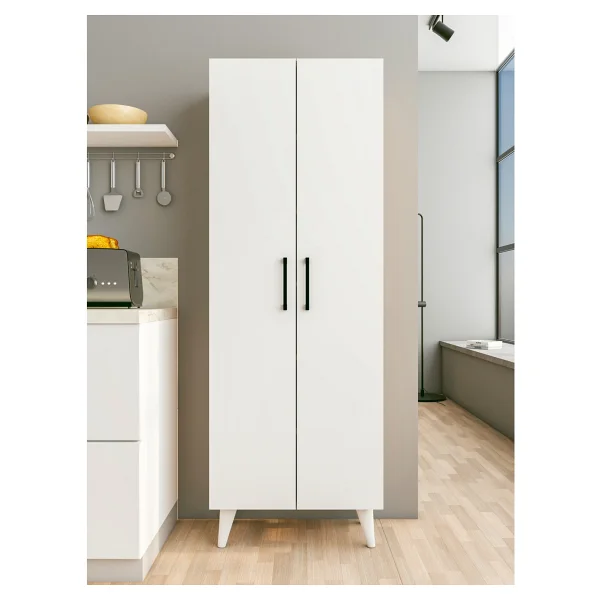 Montenero Cordoba Çok Amaçlı Dolap 2 Kapaklı 6 Raflı Sığ Derinlik Banyo Hol 60x170 Cm - Görsel 3