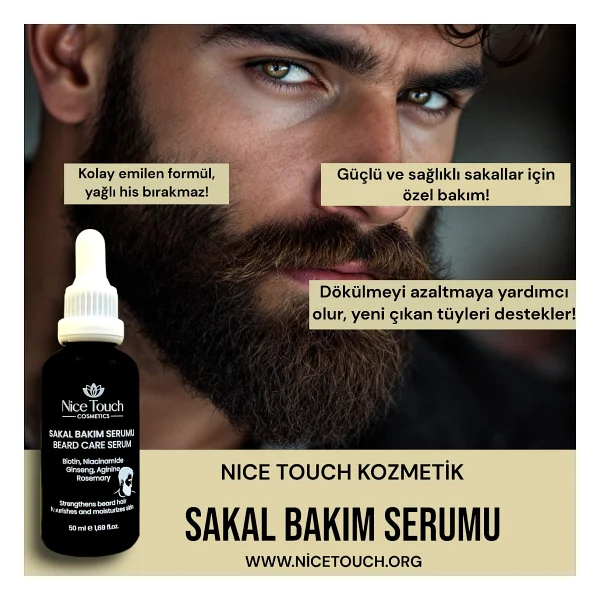 Nice Touch Kozmetik Seyrek Sakal Ve Köselik İçin Sakal Ve Bıyık Serumu - Sakal Bakım Serumu - Görsel 4