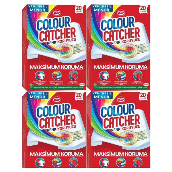 K2r Colour Catcher Renk Koruyucu Mendil 80 Li Ekonomik Pk (4pkx20) - Görsel 3