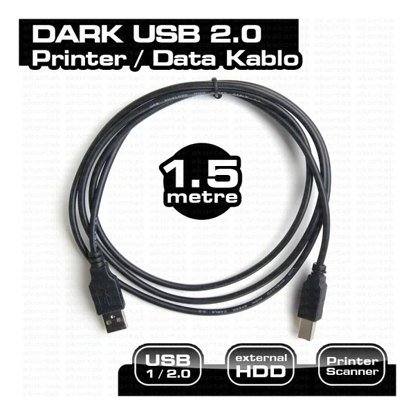 Dark Dk-Cb-Usb2prnl150 1.5 M USB 2.0 Yazıcı Kablosu - Görsel 3