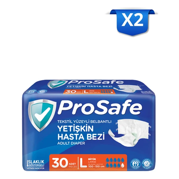 Prosafe Belbantlı Büyük Boy L 30'lu 2 Adet Hasta Bezi - Görsel 5