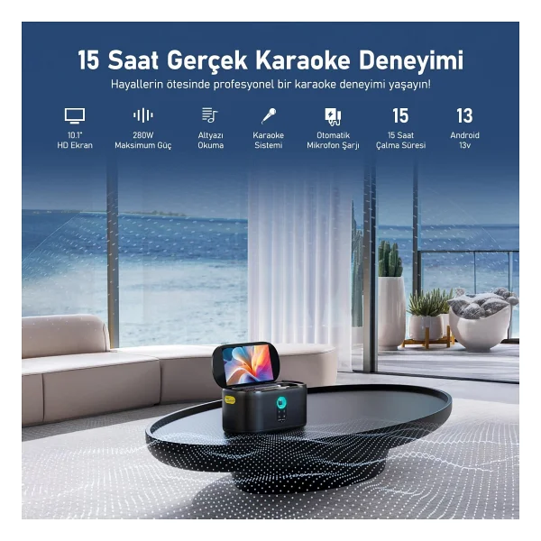 Ikarao Shell S2 Partybox RGB Bluetooth Hoparlör - Görsel 10