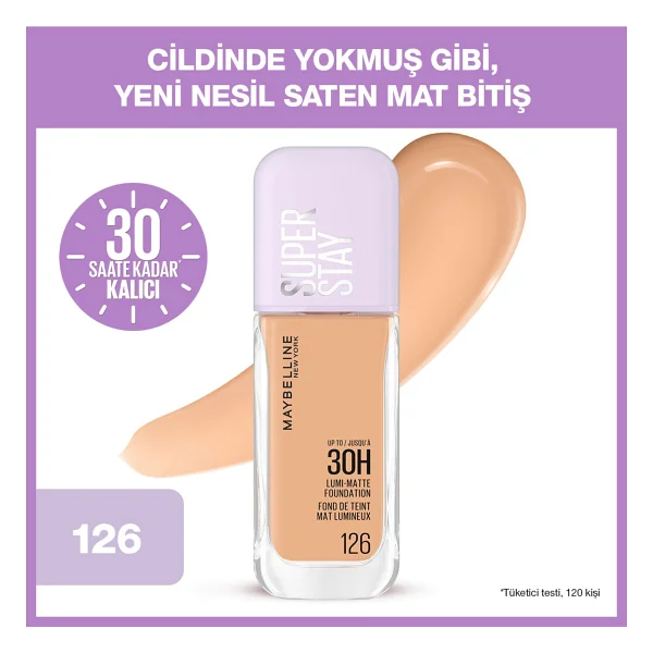 Maybelline New York Super Stay Lumi Matte 126 30 Ml Likit Fondöten - Görsel 3