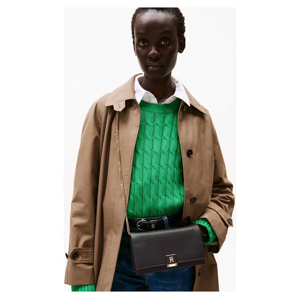 Tommy Hilfiger Heritage Flap Chain Çapraz Askılı Çanta - Siyah - Görsel 3