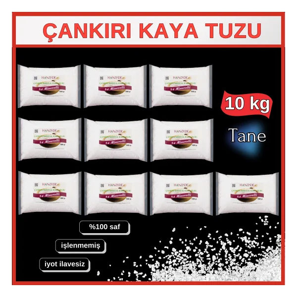 Hanzade Bitkisel 84 Mineralli Çankırı Kaya Tuzu 10 Kg - Görsel 5