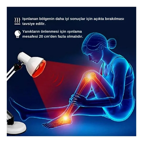 Avarson (3 Adet) 250w Kızılötesi (Infrared) Isıtıcılı Fizik Tedavi Lambası (Kırmızı Işık) E27 (Kalın Duy) - 250 W - Görsel 3