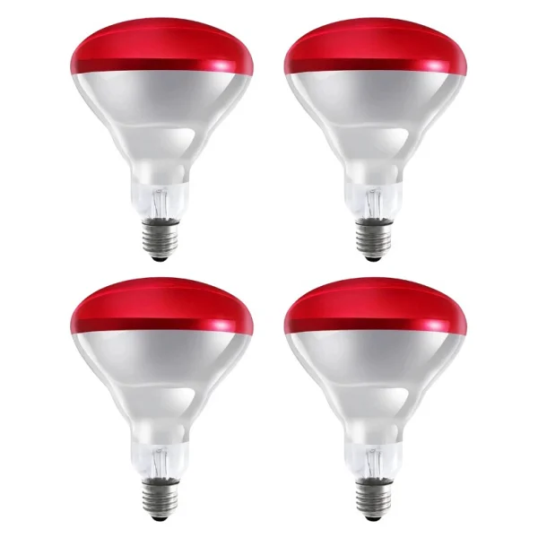 Avarson (4 Adet) 250w Kızılötesi (İnfrared) Isıtıcılı Fizik Tedavi Lambası (Kırmızı Işık) E27 (Kalın Duy) - Görsel 6