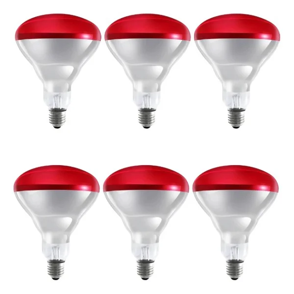 Avarson (6 Adet) 250w Kızılötesi (İnfrared) Isıtıcılı Fizik Tedavi Lambası (Kırmızı Işık) E27 (Kalın Duy) - Görsel 6
