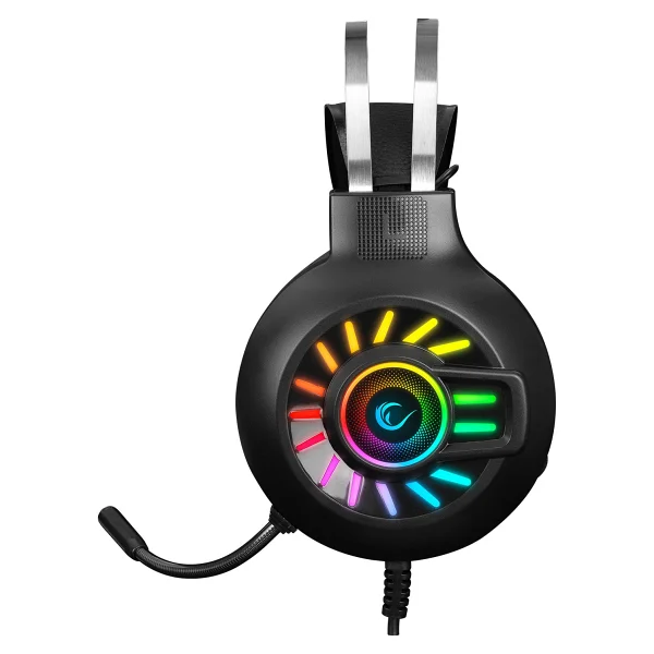Rampage Zengibar Rm-K44 Siyah RGB 7.1 USB Kablolu Kulak Üstü Oyuncu Kulaklığı - Görsel 3