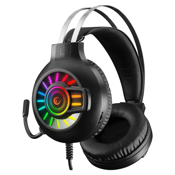 Rampage Zengibar Rm-K44 Siyah RGB 7.1 USB Kablolu Kulak Üstü Oyuncu Kulaklığı - Görsel 2