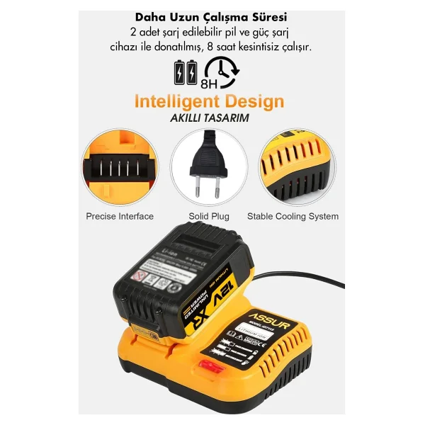 Assur Profesyonel 12v Çift Akülü 12 Köşe 360° Lazer Hizalama & Akülü Vidalama Set - Görsel 4