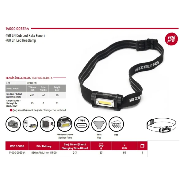 İzeltaş 14000005344 450 Lümen LED Kafa Lambası - Görsel 3