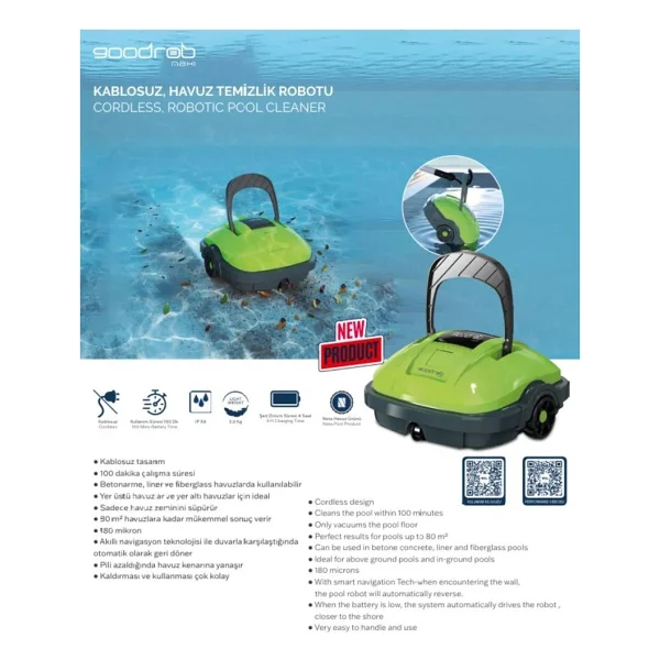 Goodrob Maxi Kablosuz Havuz Temizleme Robotu - Görsel 3