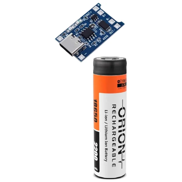1 Adet Orion Li-Ion Pil Ve Tp4056 Type-C Korumalı 18650 Pil Şarj Devresi - Görsel 2