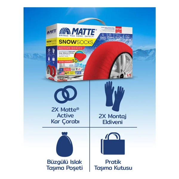 Matte Active Classic 62 Numara Medium Kar Çorabı - Görsel 9