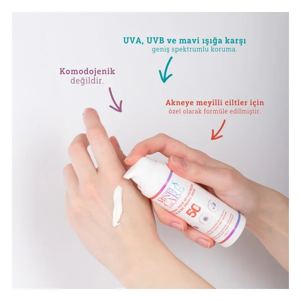 Minela Care Akneye Eğilimli Ciltler İçin Mineral Filtreli 70 Gr 50 Faktör Güneş Kremi - Görsel 3
