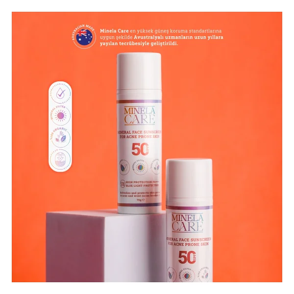 Minela Care Akneye Eğilimli Ciltler İçin Mineral Filtreli 70 Gr 50 Faktör Güneş Kremi - Görsel 4