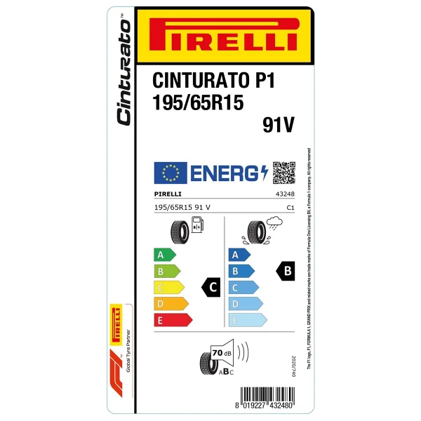 Pirelli Cinturato P1 195/65 R15 91v Yaz Lastiği - Görsel 3