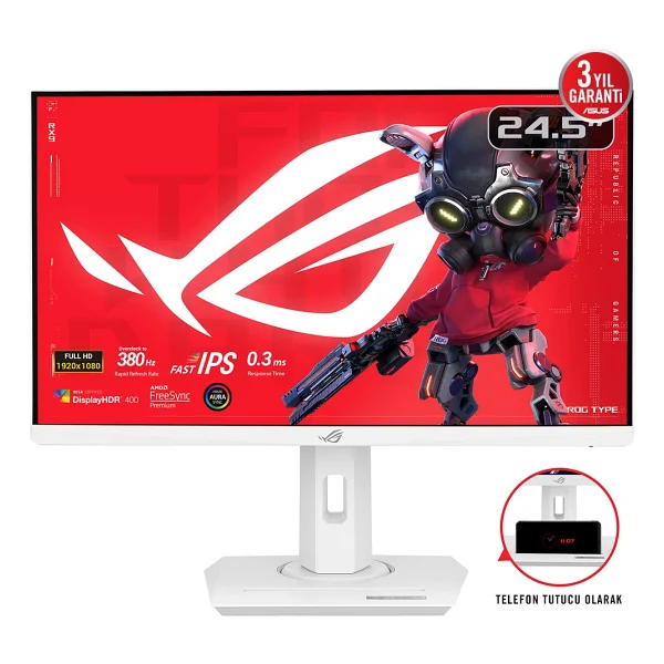 Asus ROG Strix XG259QNG-W 24.5" 0.3 ms Full HD Pivot IPS 380 Hz OC Oyuncu Monitörü - Görsel 2