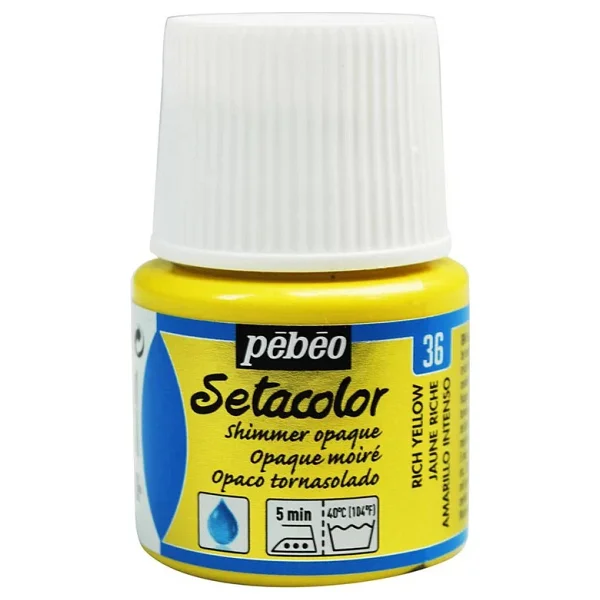 Pebeo Setacolor Opak Kumas Boyasi Metalik 36 Shimmer Rich Yellow - Görsel 2