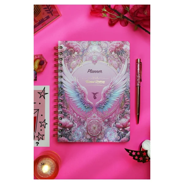 Victoria's Journals A5 Spiralli Süresiz-Motivasyon Sayfalı-Haftalık Planlayıcı Ajanda - Kırmızı - Görsel 9
