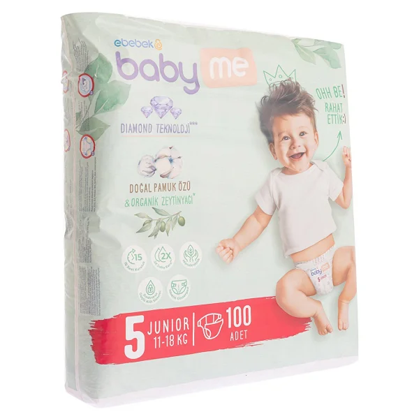 Baby&Me 5 Numara Junior 100 Adet Bebek Bezi - Görsel 10