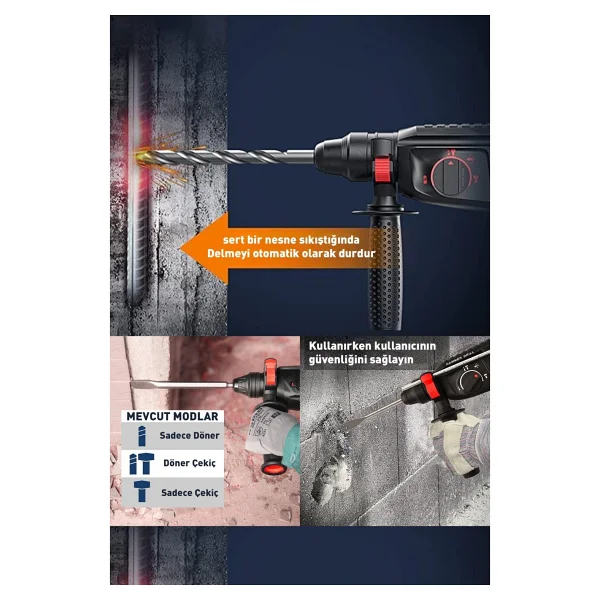 Assur Profesyonel Metal Şanzıman Kırıcı Delici Hilti Darbeli Matkap 2-28mm - Görsel 4