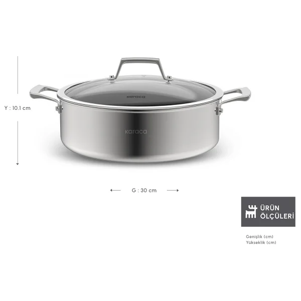 Karaca Plasma Steel 3ply 30 Cm Karnıyarık Tenceresi - Görsel 2