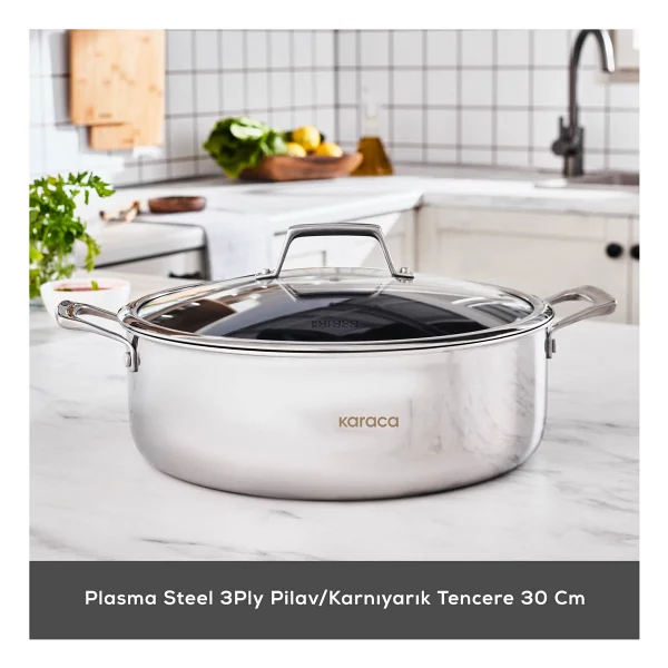 Karaca Plasma Steel 3ply 30 Cm Karnıyarık Tenceresi - Görsel 3