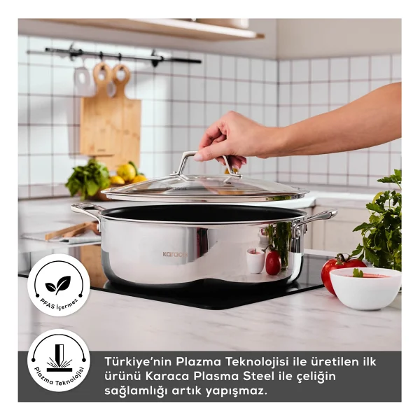 Karaca Plasma Steel 3ply 30 Cm Karnıyarık Tenceresi - Görsel 4