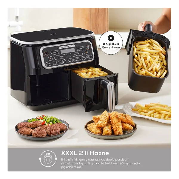 Karaca Air Pro Cook Duo Tandır Xxxl 8 Lt Rosegold Yağsız Fritöz - Görsel 7