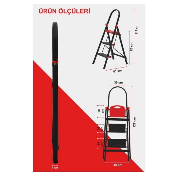 Devecioğlu 3 Basamaklı Star Geniş Basamaklı Merdiven - Görsel 2
